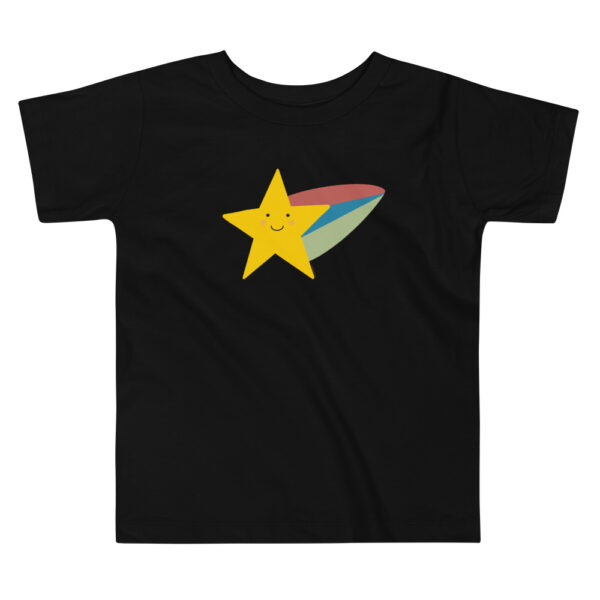Lovely Cute Shooting Star with Colorful Rainbow Tail Toddler Short Sleeve Tee - Image 4