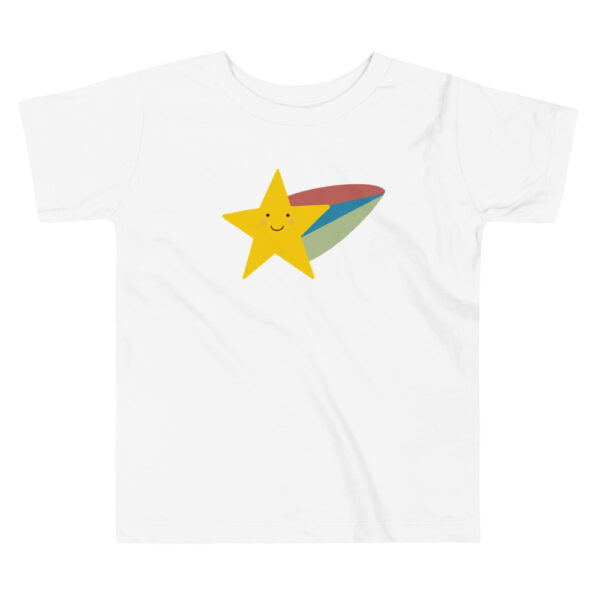 Lovely Cute Shooting Star with Colorful Rainbow Tail Toddler Short Sleeve Tee - Image 5