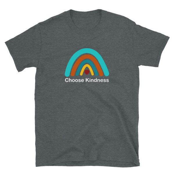 Choose Kindness Colorful Rainbow Red Heart Short-Sleeve Unisex T-Shirt - Image 4