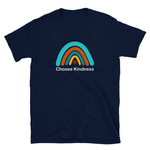 Choose Kindness Colorful Rainbow Red Heart Short-Sleeve Unisex T-Shirt - Image 3
