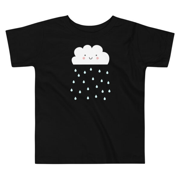 Lovely Smiling Cloud Rainy Day Rain Drops Toddler Short Sleeve Tee - Image 2