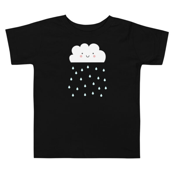 Lovely Smiling Cloud Rainy Day Rain Drops Toddler Short Sleeve Tee - Image 4