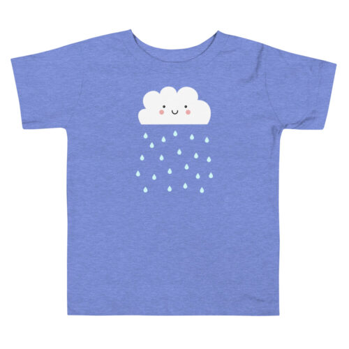 Lovely Smiling Cloud Rainy Day Rain Drops Toddler Short Sleeve Tee