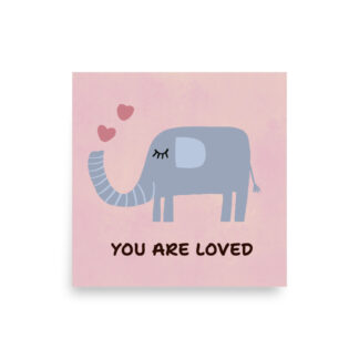 you are loved cut elephant nursery wall art