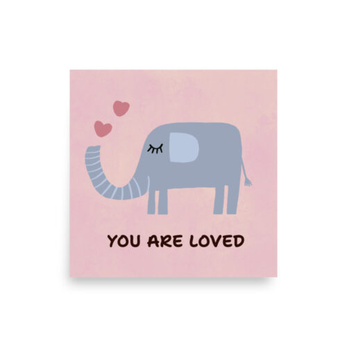 you are loved cut elephant nursery wall art
