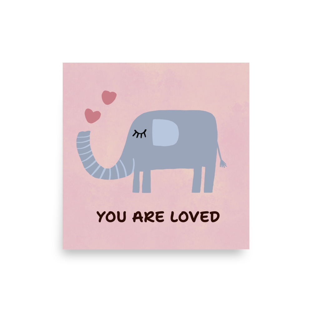 you are loved cut elephant nursery wall art