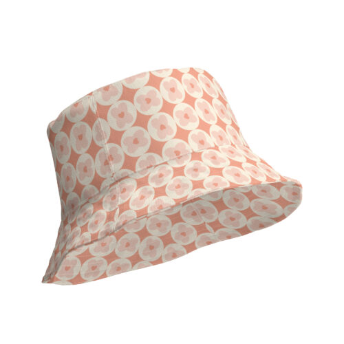 Elegant Love Theme XOXO Hearts Pattern Reversible Bucket Hat