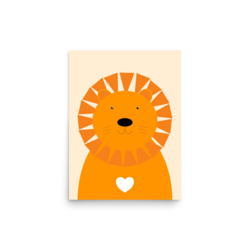 Cute Lovely Lion Animal Kids Room Nursery Poster