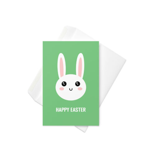 Cute Kawaii Easter Rabbit Bunny Holiday Celebration Greeting card