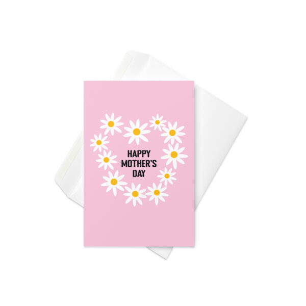 White Daisy Flowers Heart Happy Mother's Day Holiday Greeting card