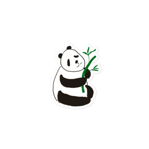 Cute Black White Panda Bear Bamboo Bubble-free stickers