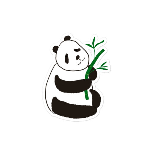 Cute Black White Panda Bear Bamboo Bubble-free stickers