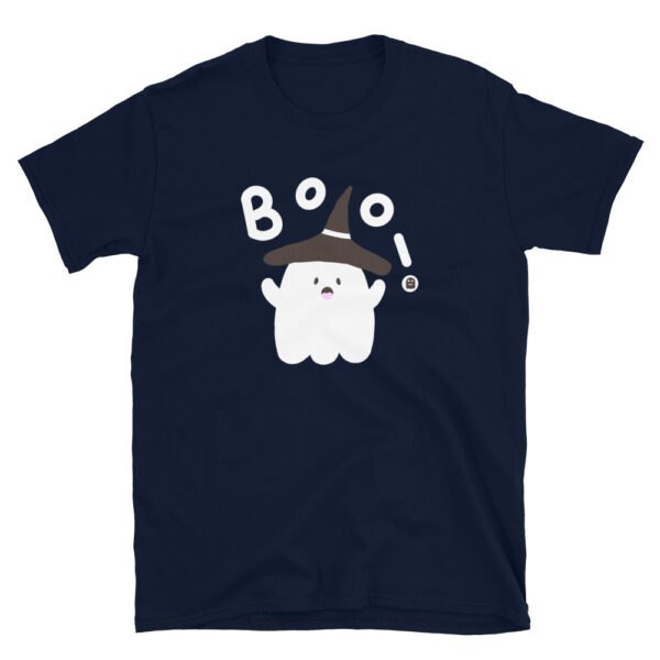 Cute Funny Ghost Witch Hat Boo Skull Halloween Short-Sleeve Unisex T-Shirt - Image 2