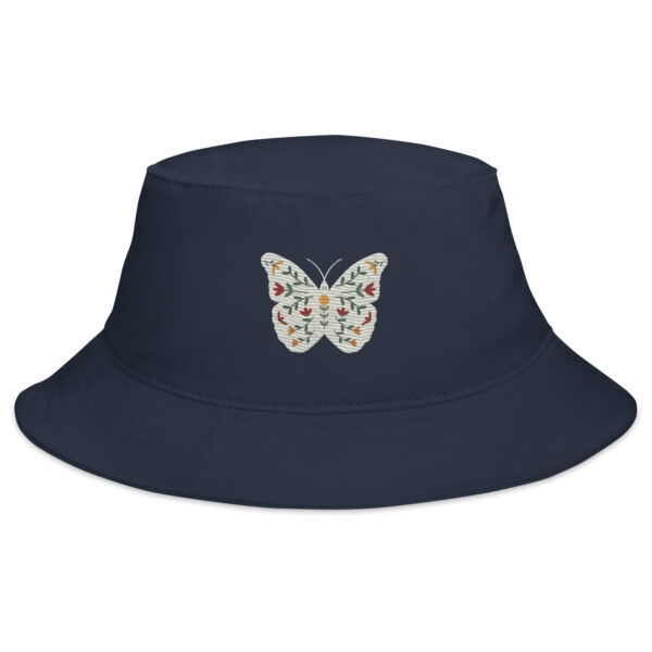 Elegant Folk Tale Butterfly Embroidery Bucket Hat - Image 2
