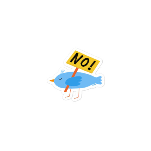 Saying No Cool Blue Bird Bubble-free stickers