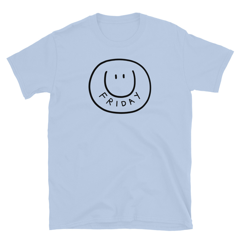 Happy Friday Big Smiling Face Short-Sleeve Unisex T-Shirt - Image 2