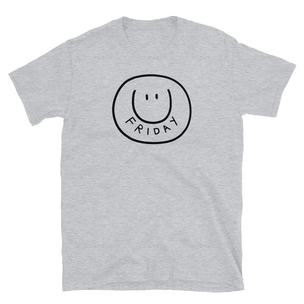 Happy Friday Big Smiling Face Short-Sleeve Unisex T-Shirt - Image 3